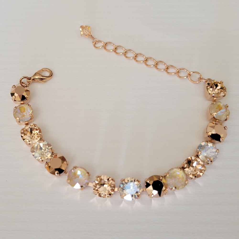 Austrian Crystal Tennis Bracelet in Rose Gold - Picture 7 of 11